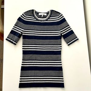 Frame Striped Rib-Knit Tee XS